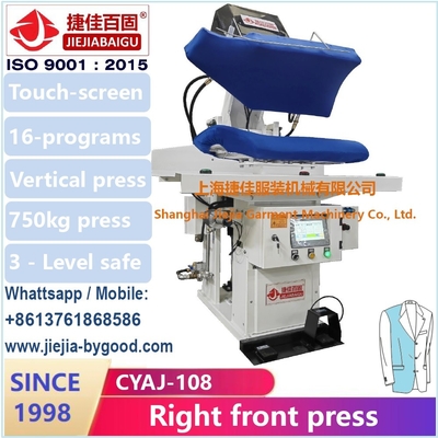 Premere giacca blazer stiratrice pressione verticale sinistra davanti touch screen PLC