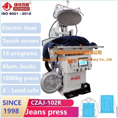 Attrezzatura rivestente di ferro del Plc del touch screen della pressa di stampaggio del vapore del rivestimento dei jeans